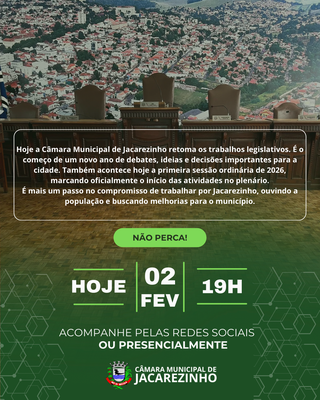 Retorno as atividades Legislativas