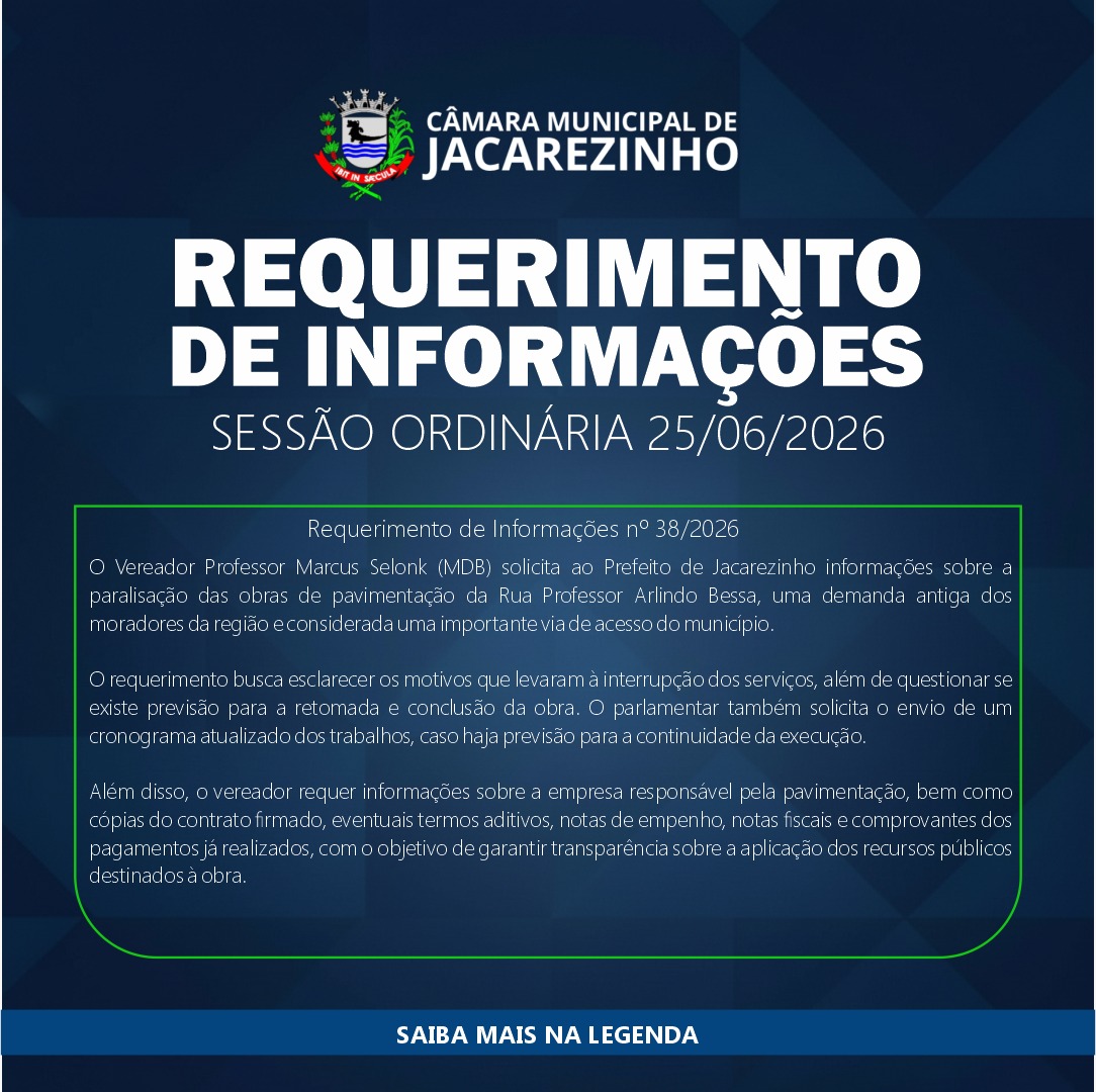 Obra parada gera questionamentos.