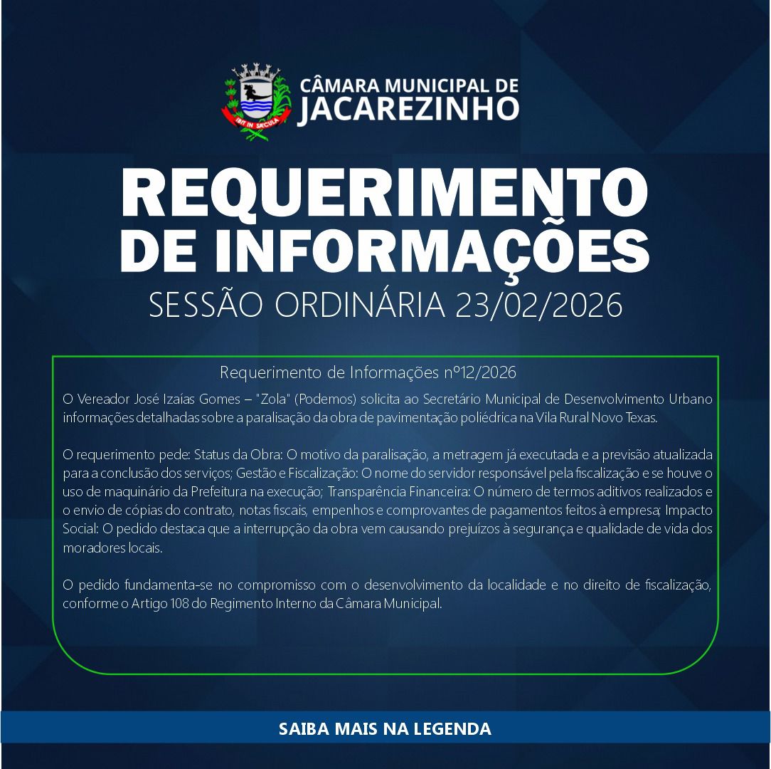 Paralisação de obra na Vila Rural Novo Texas motiva cobrança à Secretaria de Desenvolvimento Urbano