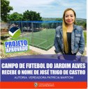 Projeto de Lei propõe nome de José Trigo de Castro para campo de futebol no Jardim Alves