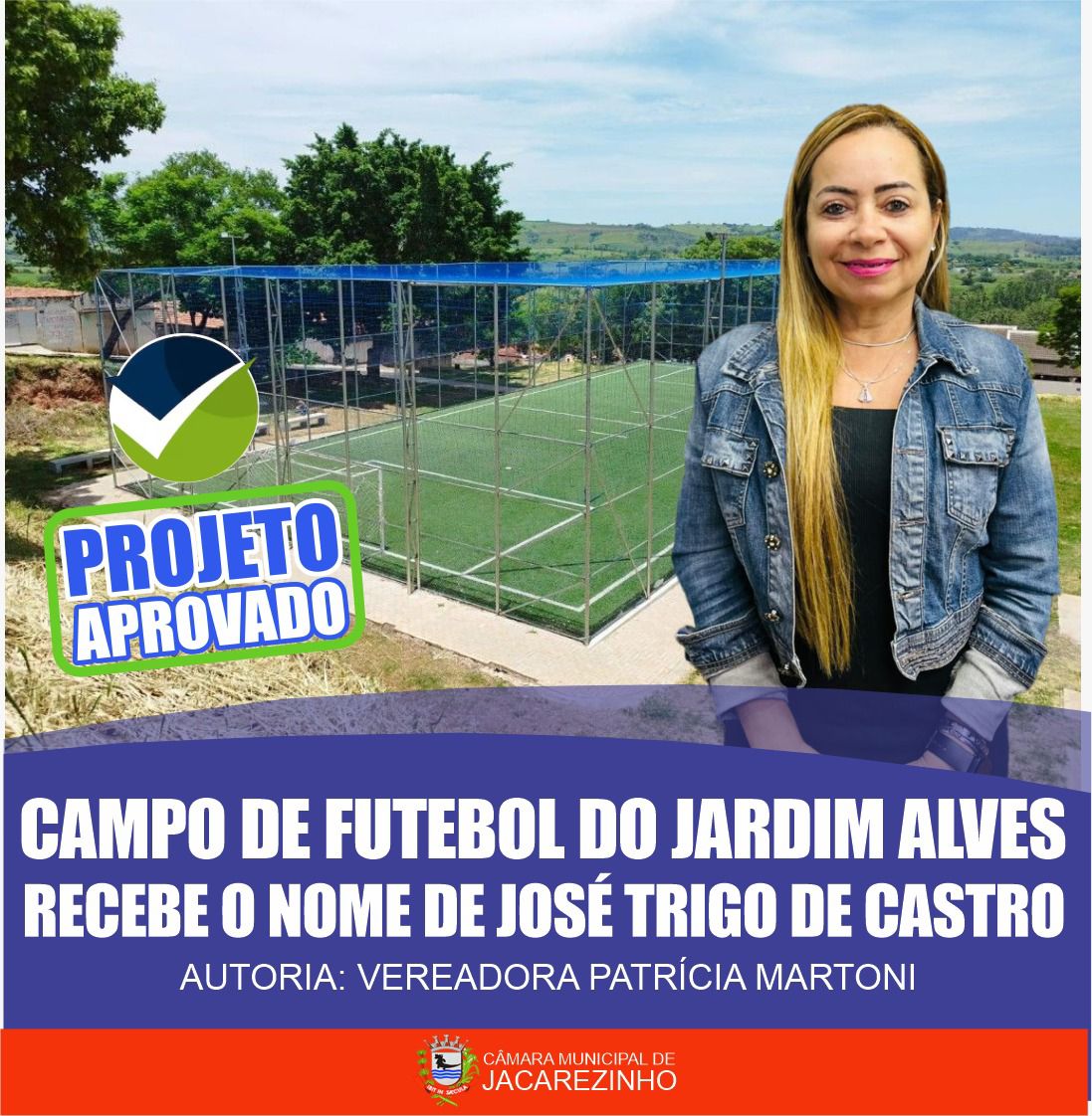 Projeto de Lei propõe nome de José Trigo de Castro para campo de futebol no Jardim Alves