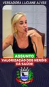Vereadora Luciane Alves Defende Valorização dos “Heróis da Saúde” em Sessão